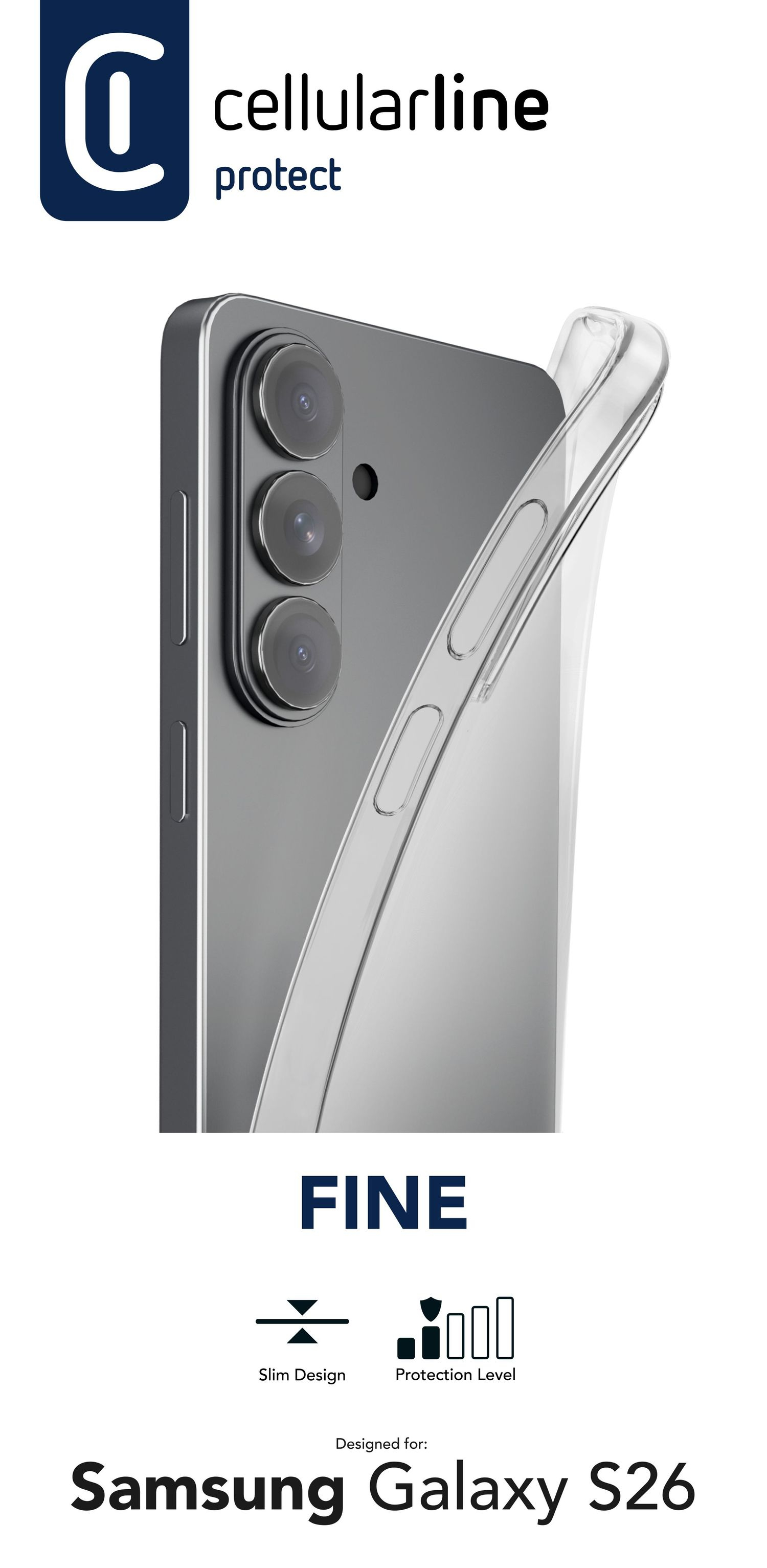 Cellularline Fine - Galaxy S26 Souple, ultra-mince et transparente