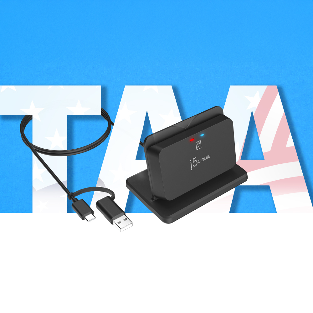 j5create JUR261 USB Smart Card / CAC Reader Stand