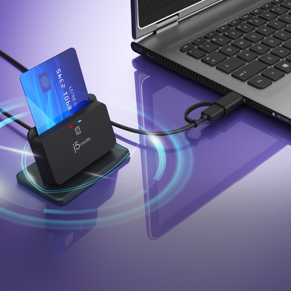 j5create JUR261 USB Smart Card / CAC Reader Stand