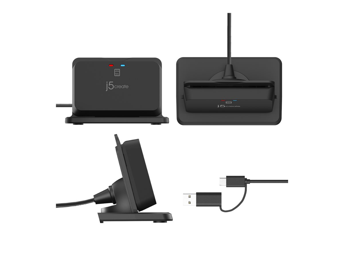 j5create JUR261 USB Smart Card / CAC Reader Stand