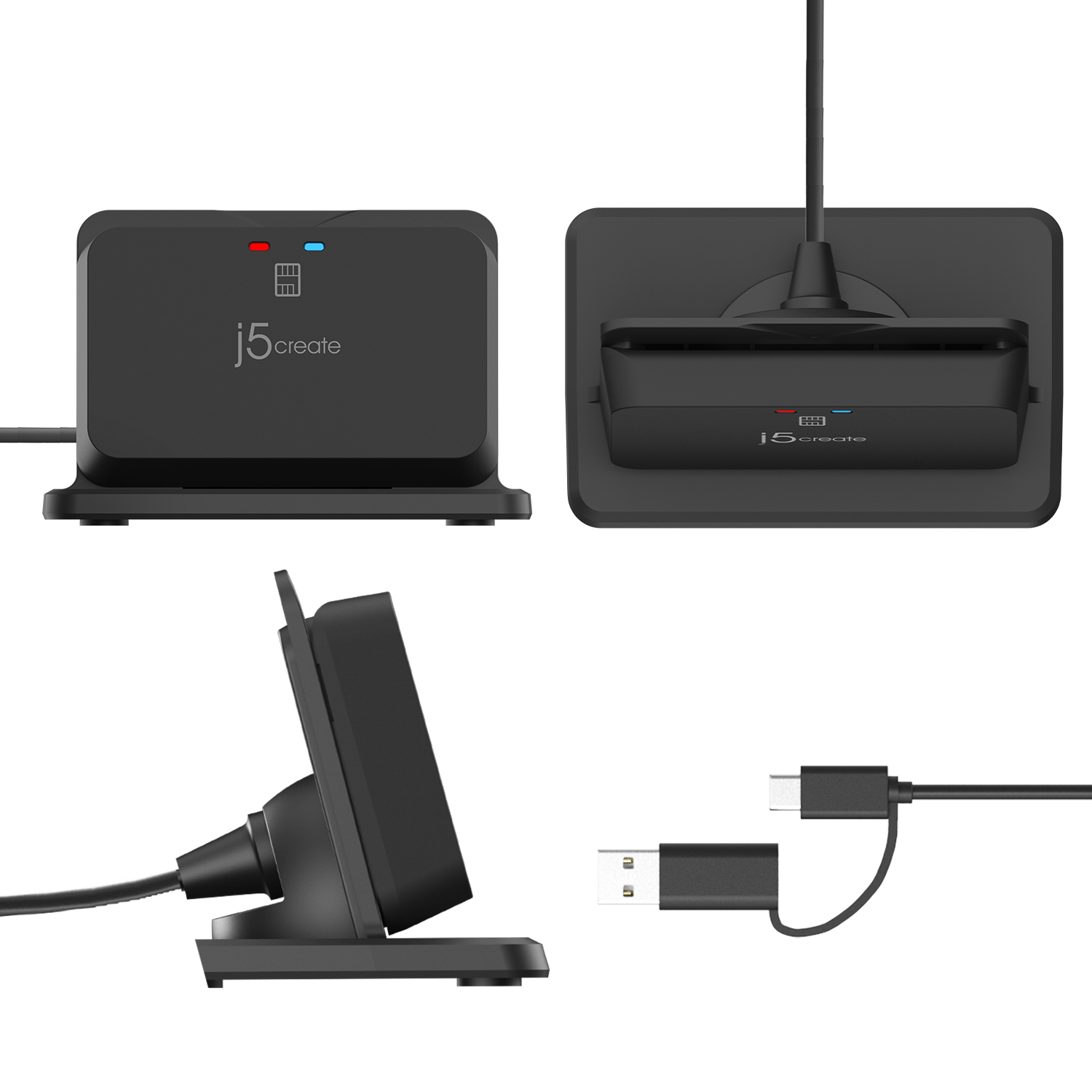 j5create JUR261 USB Smart Card / CAC Reader Stand