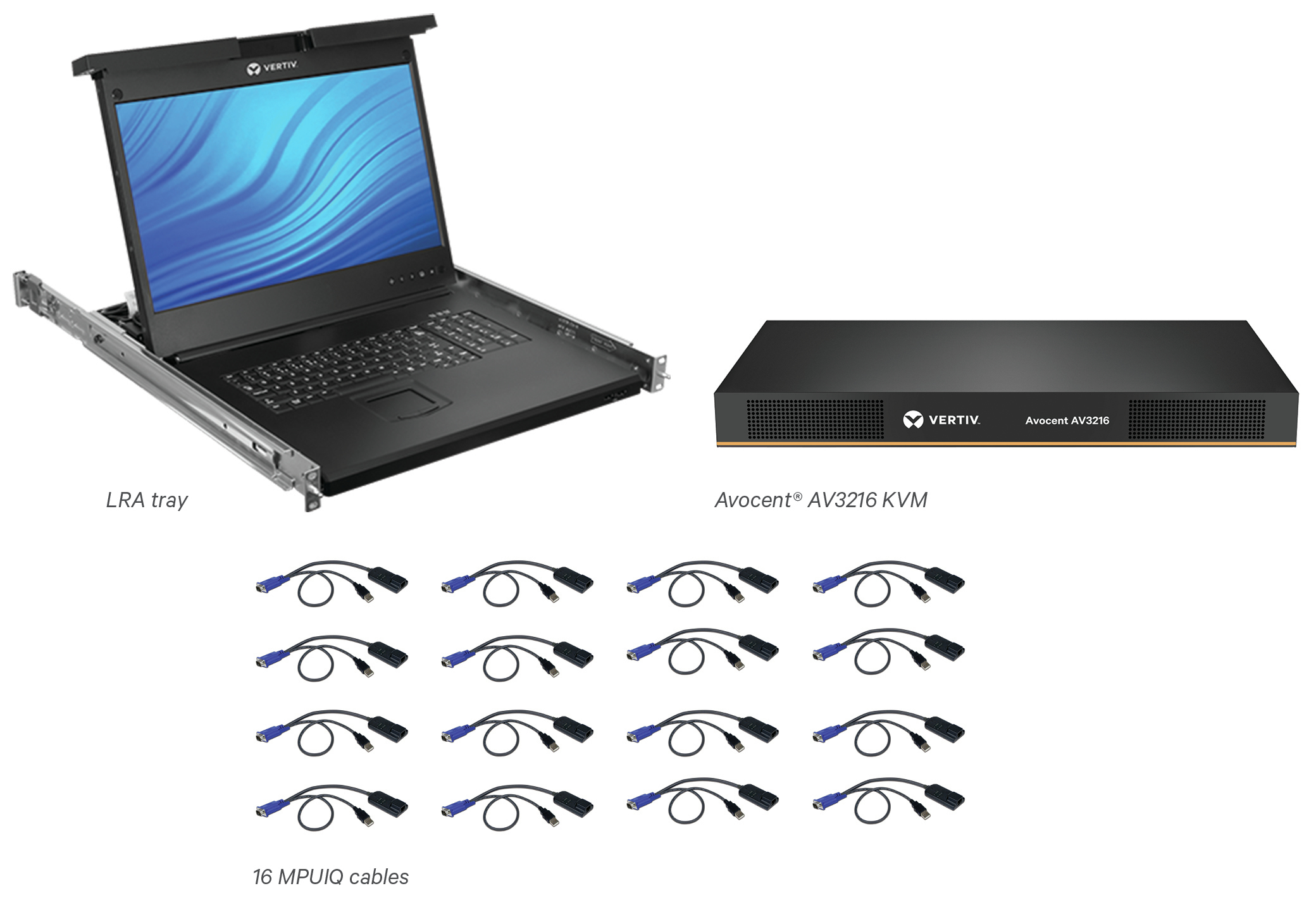 Vertiv Avocent 16 Ordinateur(s) - 47 cm (18,5) LED - UXGA - 1600 x 1200 - 16:9Port PS / 2USBVGA - Clavier - Pav tactile - 120 V AC, 230 V AC Input Voltage - 1U Haut - PC