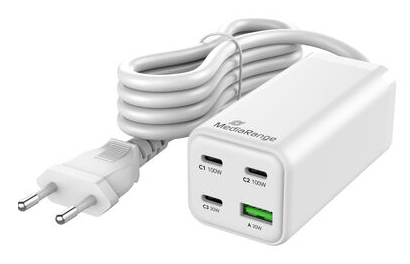 MediaRange MRMA124 chargeur dappareils mobiles Ordinateur portable, Smartphone, Tablette Blanc Secteur Charge rapide Int�rieure