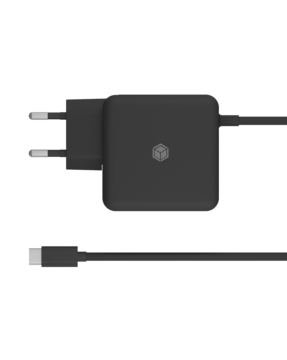 ICY BOX Netzteil f�r Power Delivery 65 W, integriertes Type-C� Kabel, schwarz (IB-PS111-PD)