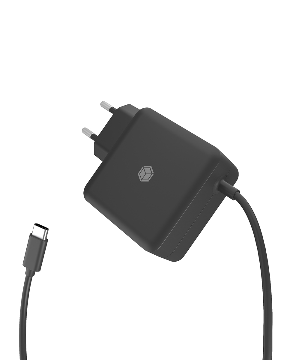 ICY BOX Netzteil f�r Power Delivery 65 W, integriertes Type-C� Kabel, schwarz (IB-PS111-PD)