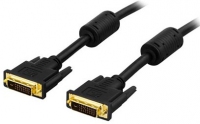 Deltaco DVI-600C - 5 m - DVI-D - DVI-D - Schwarz - Gold - Mnnlich/Mnnlich