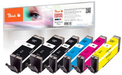 Peach PI100-397 cartouche dencre 6 pi�ce(s) Compatible Rendement extra (super) �lev� Noir, Cyan, Magenta, Photo noire, Jaune