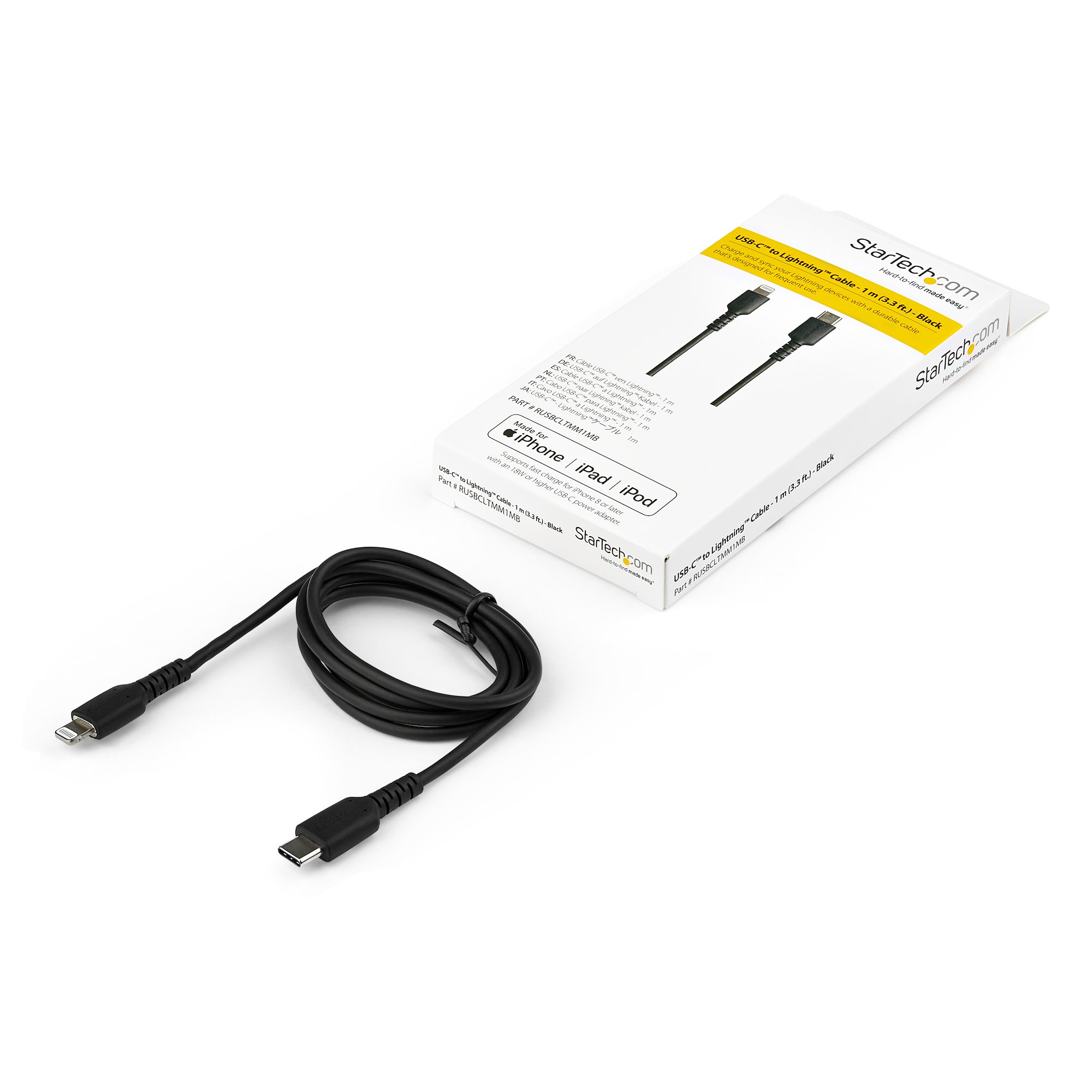 Câble USB-C vers Lightning (1 m, noir)