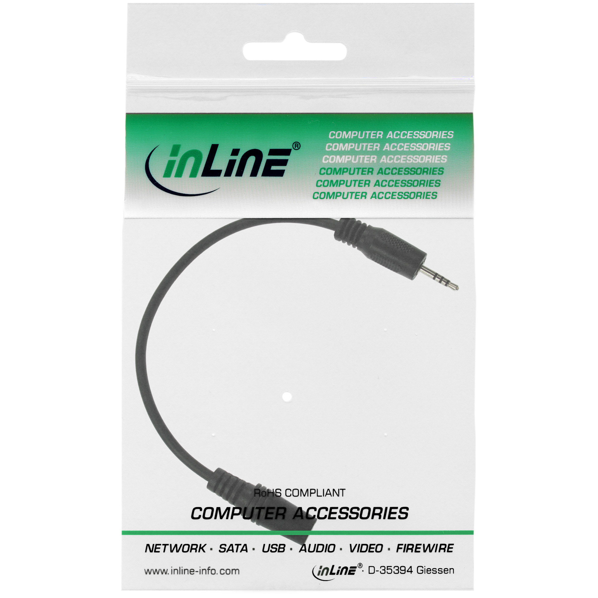 InLine Cavo Audio, Jack 2,5mm maschio a Jack 3,5mm femmina, Tricanale 4pin, 1m