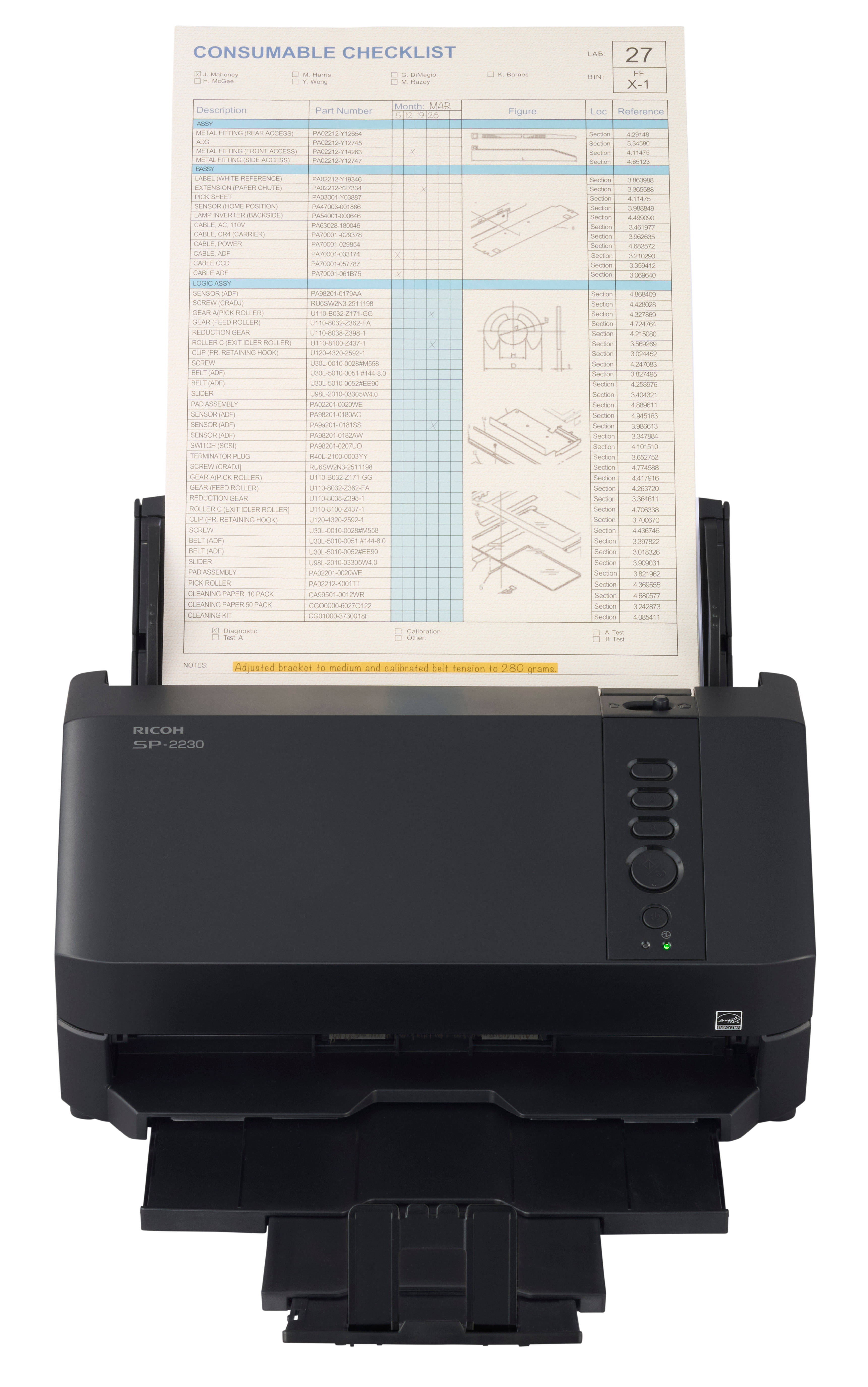 Ricoh SP-2230 ADF scanner 600 x 600 DPI A4 Black
