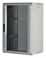 Rockstable 18 HE 19 Wandschrank mit Glast�r in Wei� - Wandmontiertes Regal - 18U - 60 kg - Sperrschloss - Schwarz