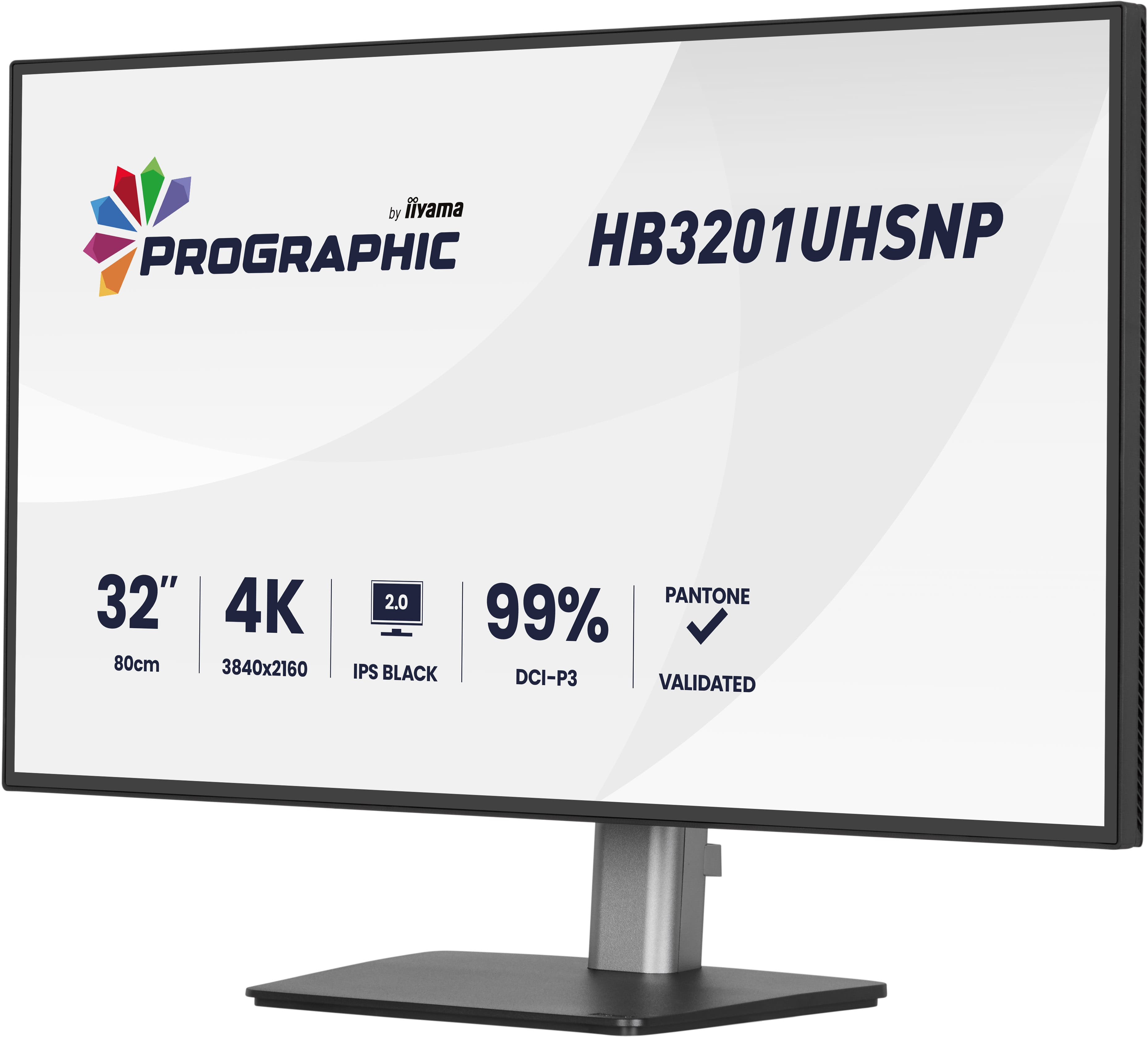iiyama ProGraphic HB3201UHSNP-B1 �cran plat de PC 80 cm (31.5) 3840 x 2160 pixels 4K Ultra HD Noir