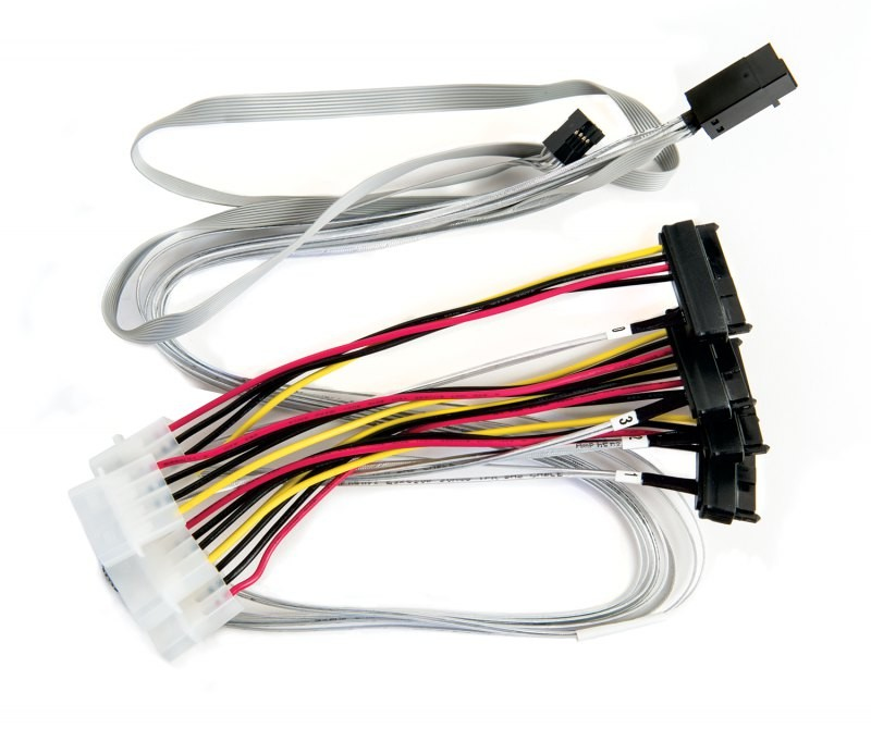 Microchip Technology 2280100-R c�ble Serial Attached SCSI (SAS) 0,8 m 6 Gbit/s Multicolore, Blanc
