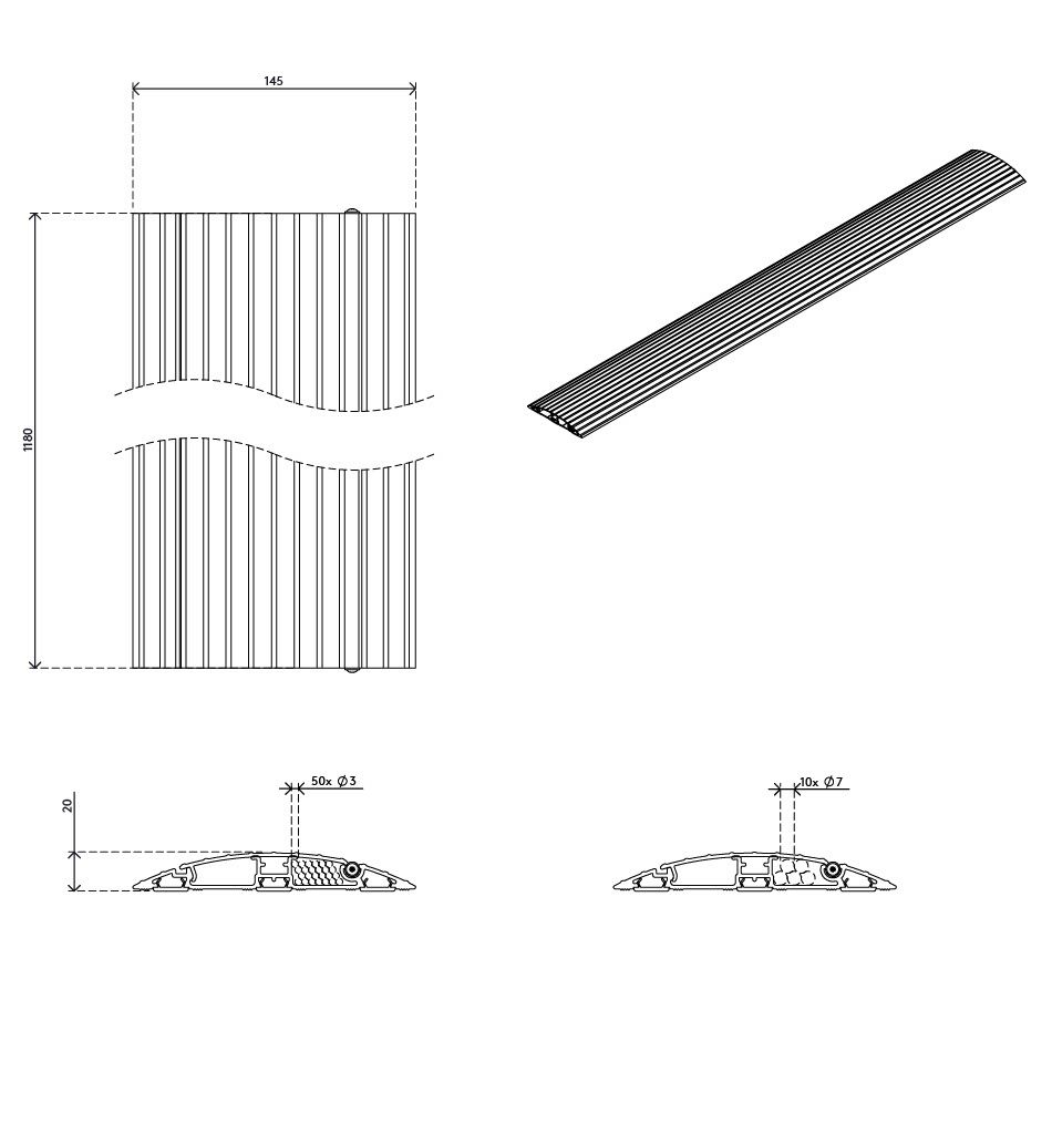 Dataflex 31.453 syst�me de goulottes 1,18 m Aluminium