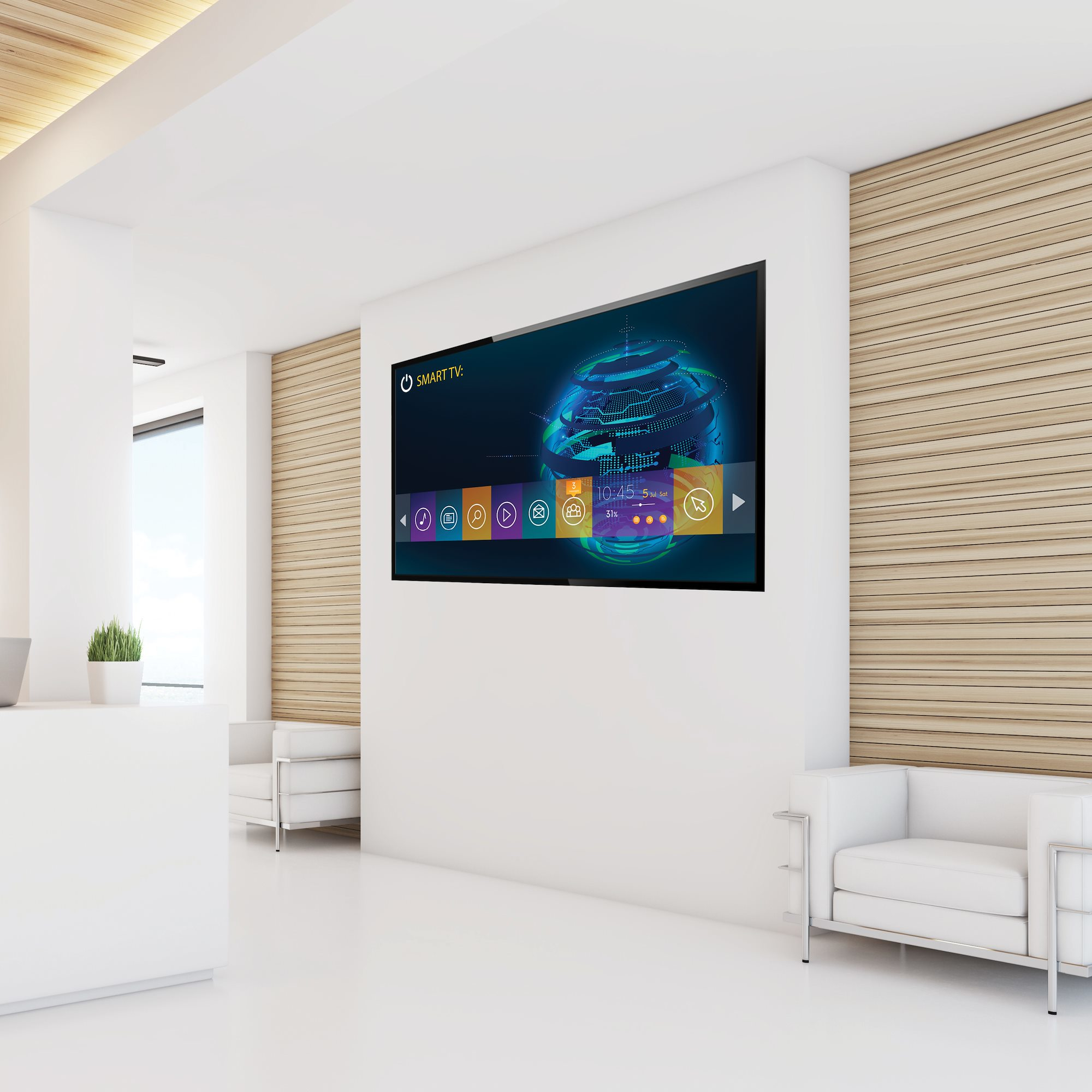 StarTech.com Flachbildfernseher Wandhalterung - fr 32 bis 75 LCD, LED oder Plasma Fernseher - Kippbare Halterung fr VESA konforme TVs - Befestigungskit (Wandplatte, 2 Montagehalterungen)