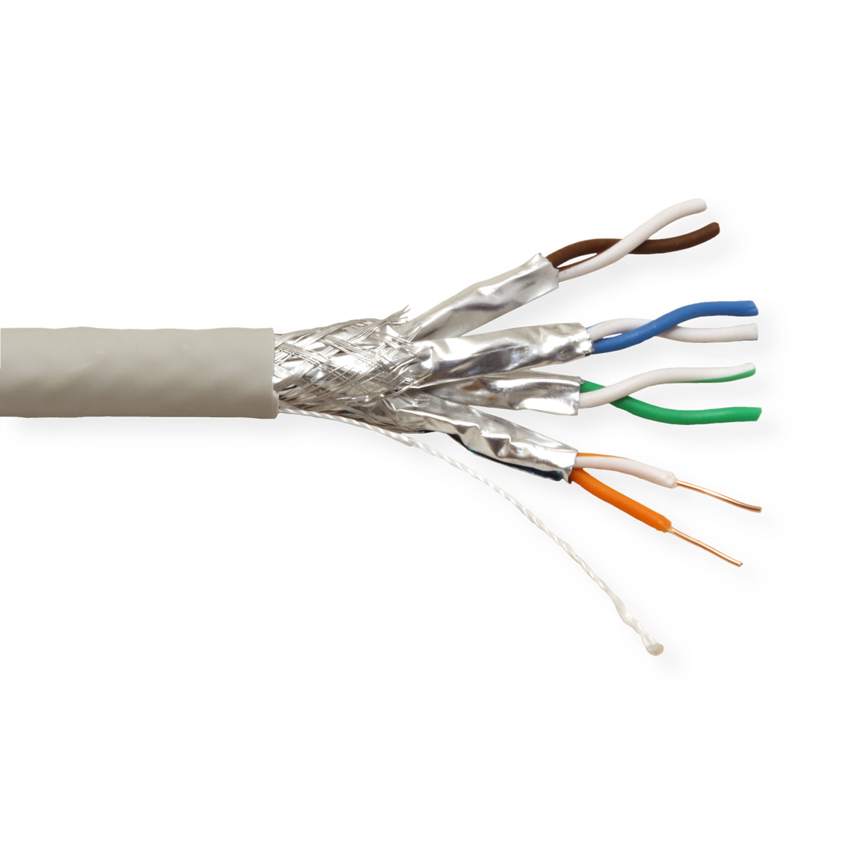 ROTRONIC-SECOMP VALUE - Bulkkabel - 100 m - SFTP - CAT 7 - Massivleiter - Grau