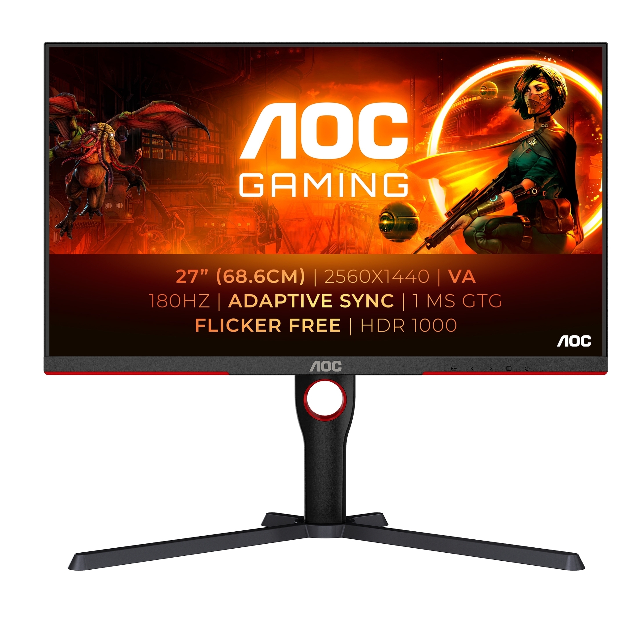 AOC G3 Q27G3XMN computer monitor 68.6 cm (27) 2560 x 1440 pixels 2K Ultra HD LED Black