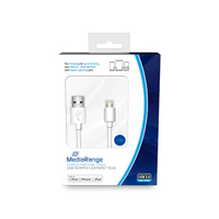 MEDIARANGE MRCS178 - 1 m - Lightning - USB A - Mnnlich - Mnnlich - Wei