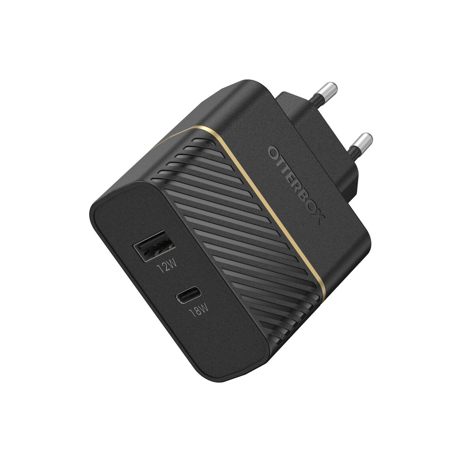 OtterBox Wall Charger - Netzteil - 30 Watt - 3 A - PD 3.0 - 2 Ausgabeanschlussstellen (USB, 24 pin USB-C)