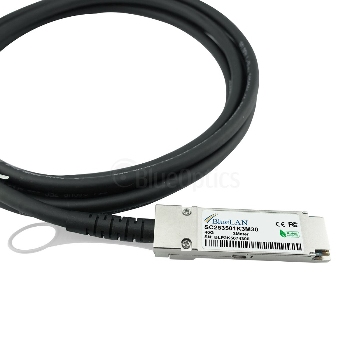BlueOptics QSFP-4SFP10G-CU3M-EN cavo InfiniBand 3 m 4xSFP+ Nero