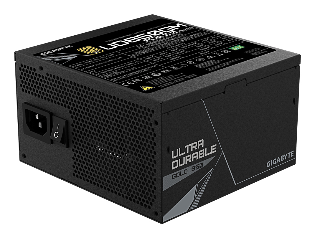 GIGABYTE UD850GM PG5 V2 Fuente de Alimentaci�n PCIe Gen 5.1, 80 PLUS Gold, Dise�o completamente modular, Ventilador de 120 mm, Compatible con ATX 3.1, Enchufe EU