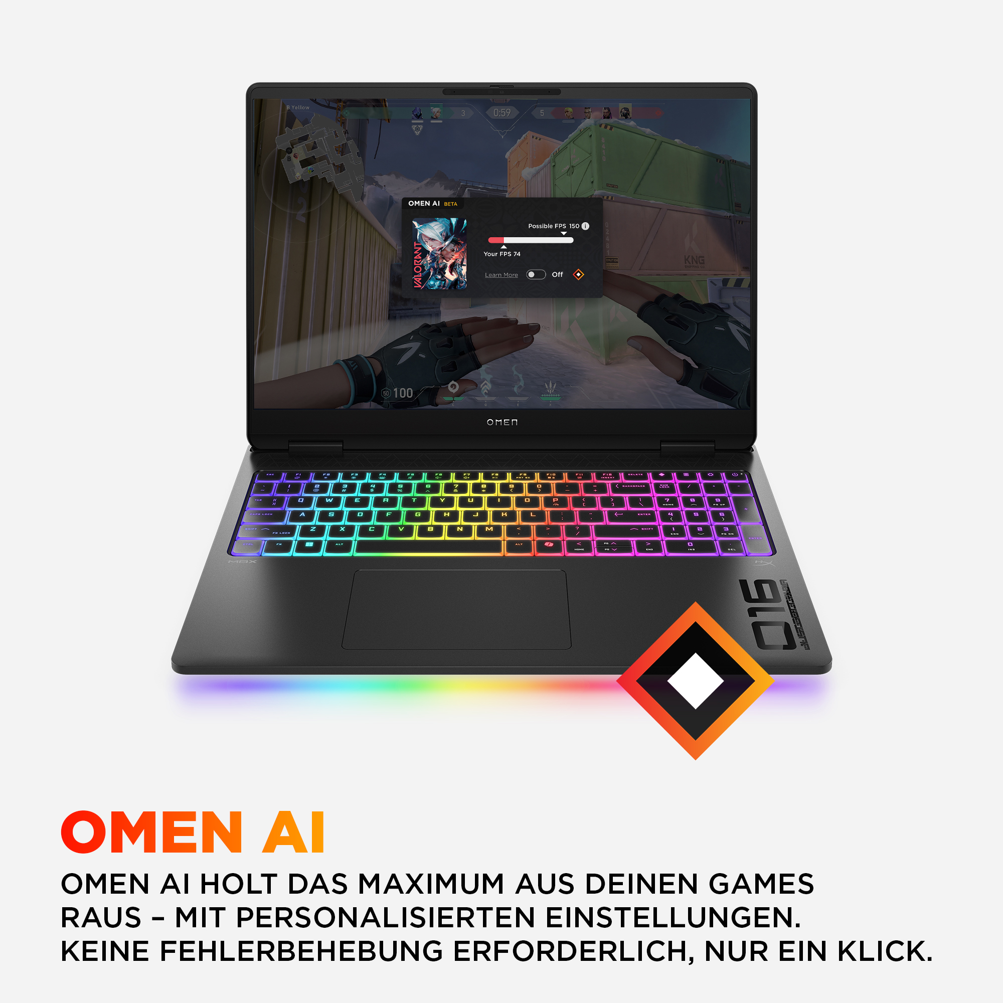 HP OMEN MAX by HP Laptop 16-ak0073ng - AMD Ryzen AI 7 H 350 - Win 11 Home - GeForce RTX 5070 Ti - 32 GB RAM - 1 TB SSD NVMe - 40.6 cm (16)