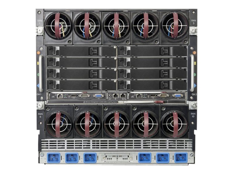 HPE BLc7000 Three-Phase Enclosure w/6 Power Supplies and 10 Fans w/16 Insight Control Environment Licenses