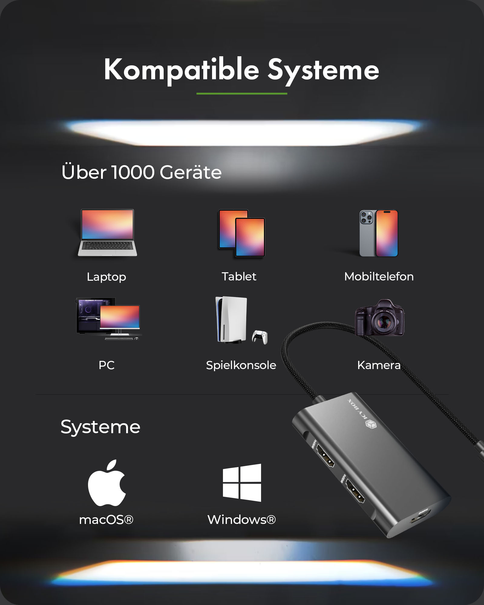 ICY BOX Adattatore da USB Type-C a 3x HDMI