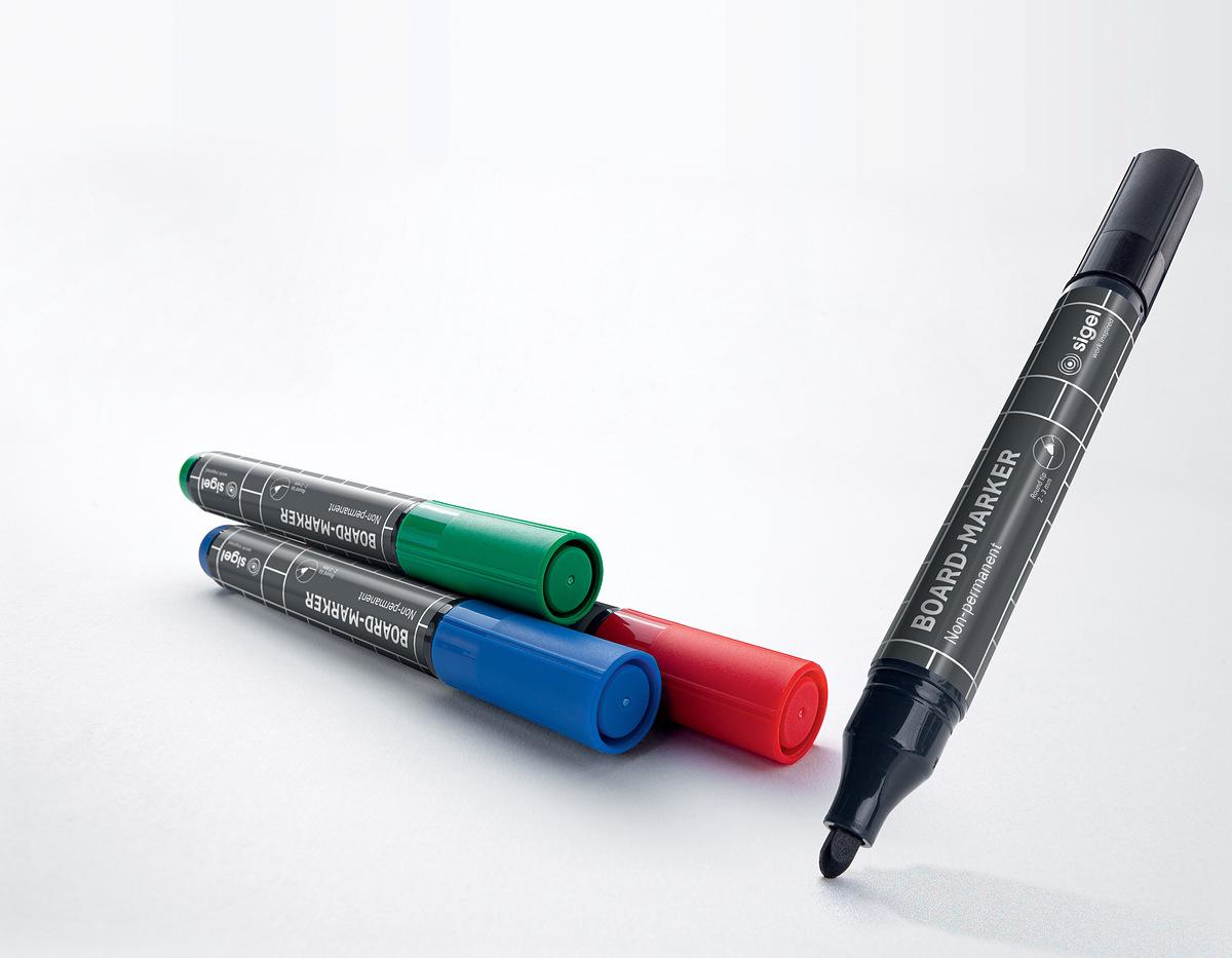 Sigel 4 Whiteboard- und Flipchart-Marker farbsortiert 2.0 - 3.0 mm