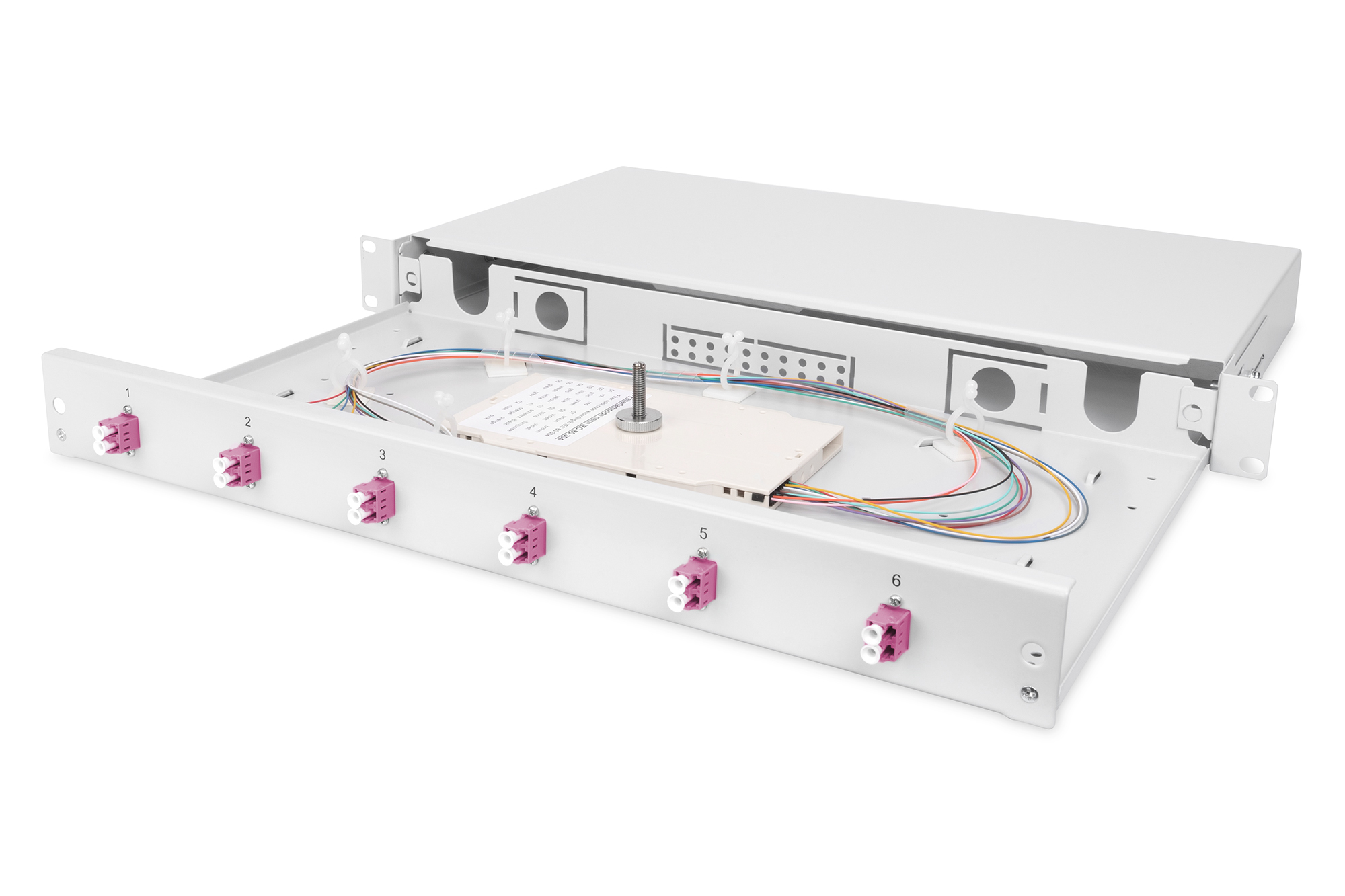 Digitus Fiber Optic Sliding Splice Box, 1U, Equipped, LC, OM4