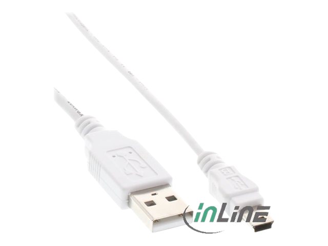InLine 0.5m USB c�ble USB 0,5 m USB 2.0 USB A Mini-USB B Blanc