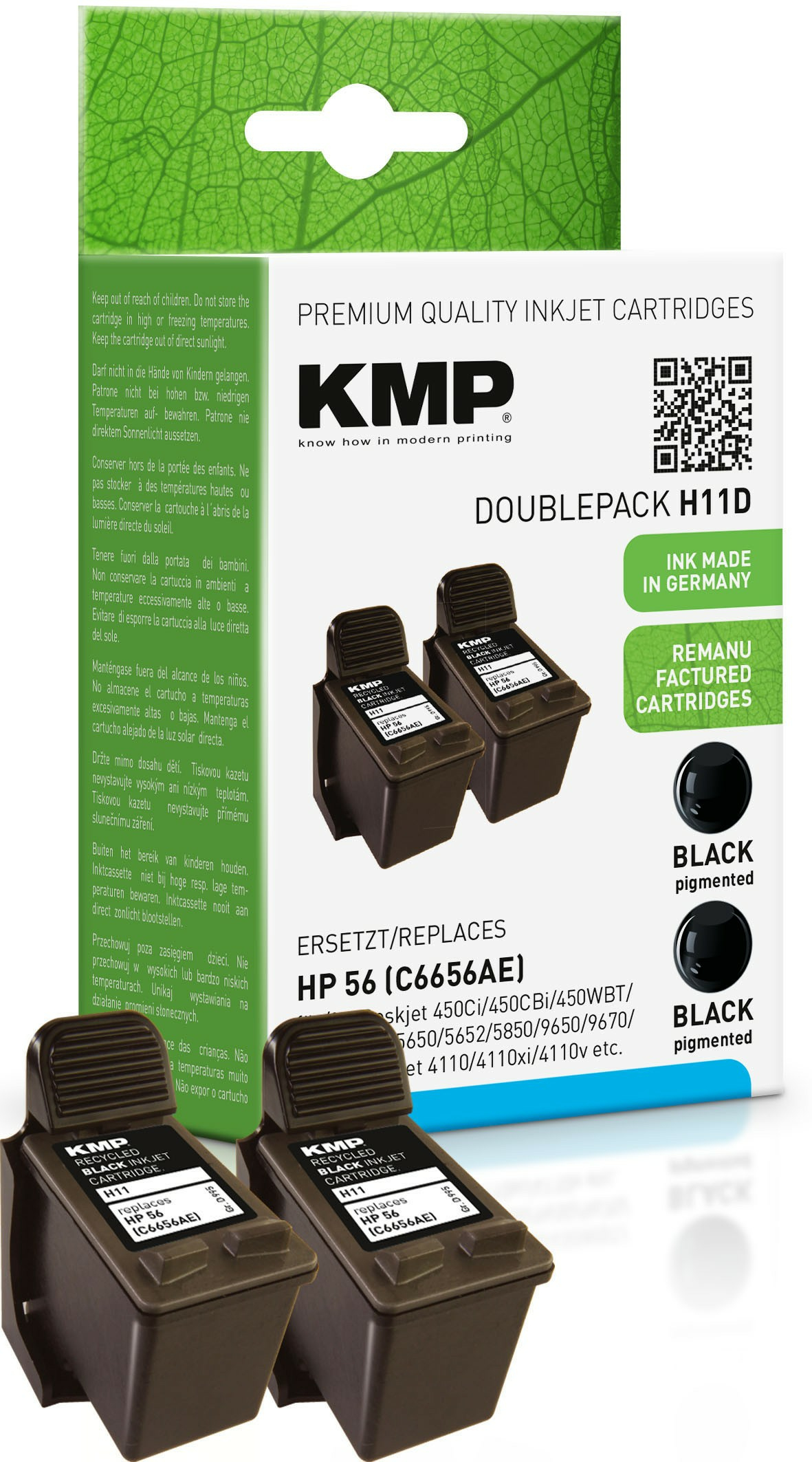 KMP H11D ink cartridge 2 pc(s) Black