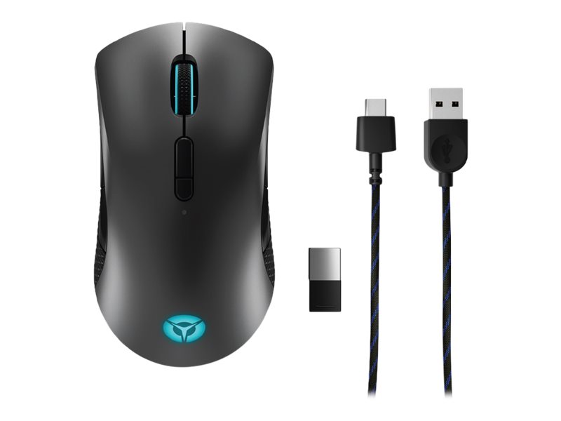 Lenovo Legion M600 Gaming Mouse - Maus - rechts- und linkshndig - optisch - 8 Tasten - kabellos, kabelgebunden - Bluetooth, 2.4 GHz, USB 2.0 - kabelloser Empfnger (USB)