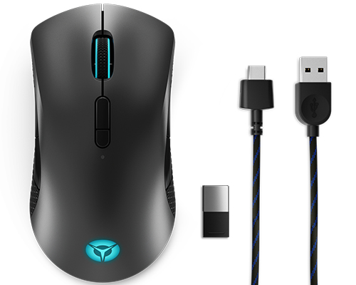 Lenovo Legion M600 Gaming Mouse - Maus - rechts- und linkshndig - optisch - 8 Tasten - kabellos, kabelgebunden - Bluetooth, 2.4 GHz, USB 2.0 - kabelloser Empfnger (USB)