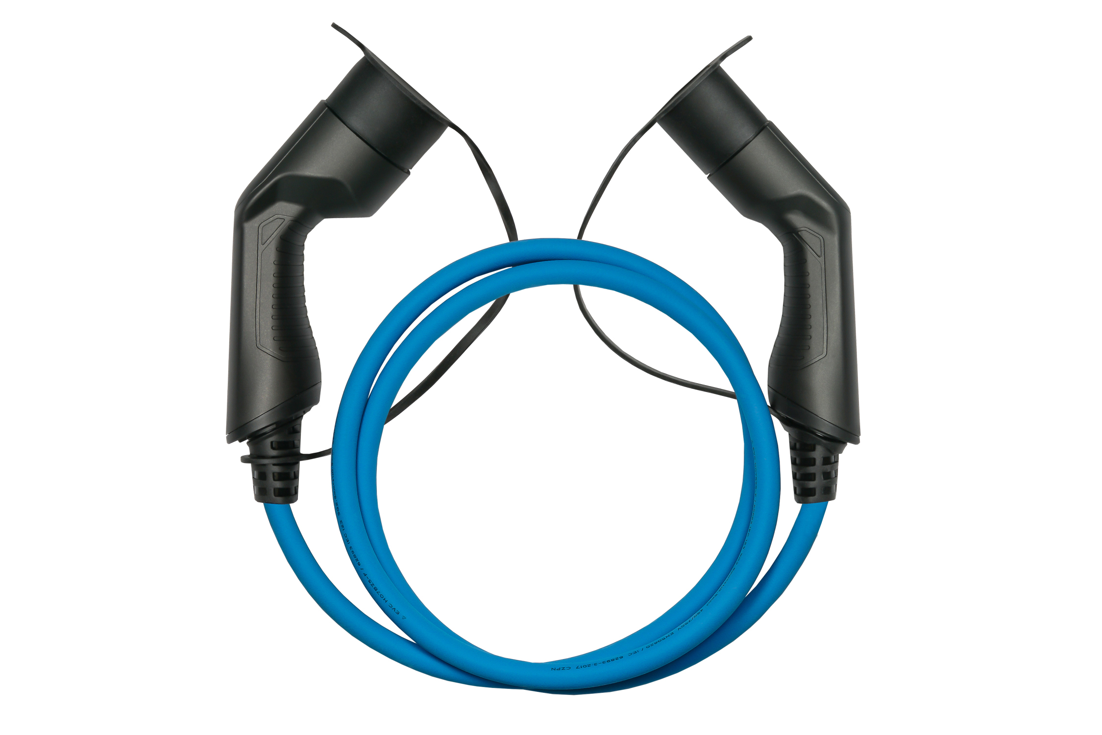 Kabelmeister EVC01-050B  kabelmeister® E-Auto-Ladekabel Mode 3, Typ 2  Stecker an Buchse, 3-phasig, 16 A, 11 kW, blau, 5m