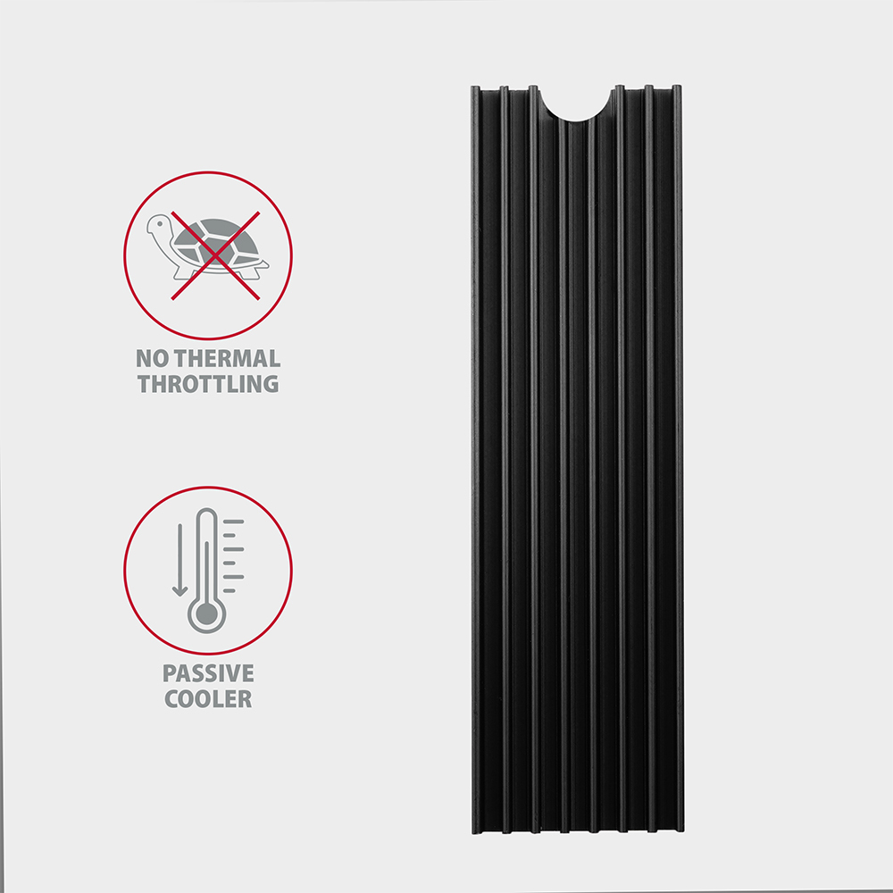Axagon CLR-M2L6 computer cooling system M.2 NVMe SSD, Solid-state drive Heatsink/Radiatior Black 1 pc(s)