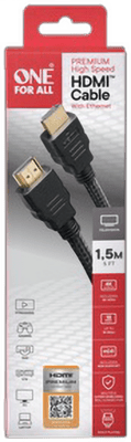 One for All 1.5m Premium High Speed HDMI Kabel zertifiziert
