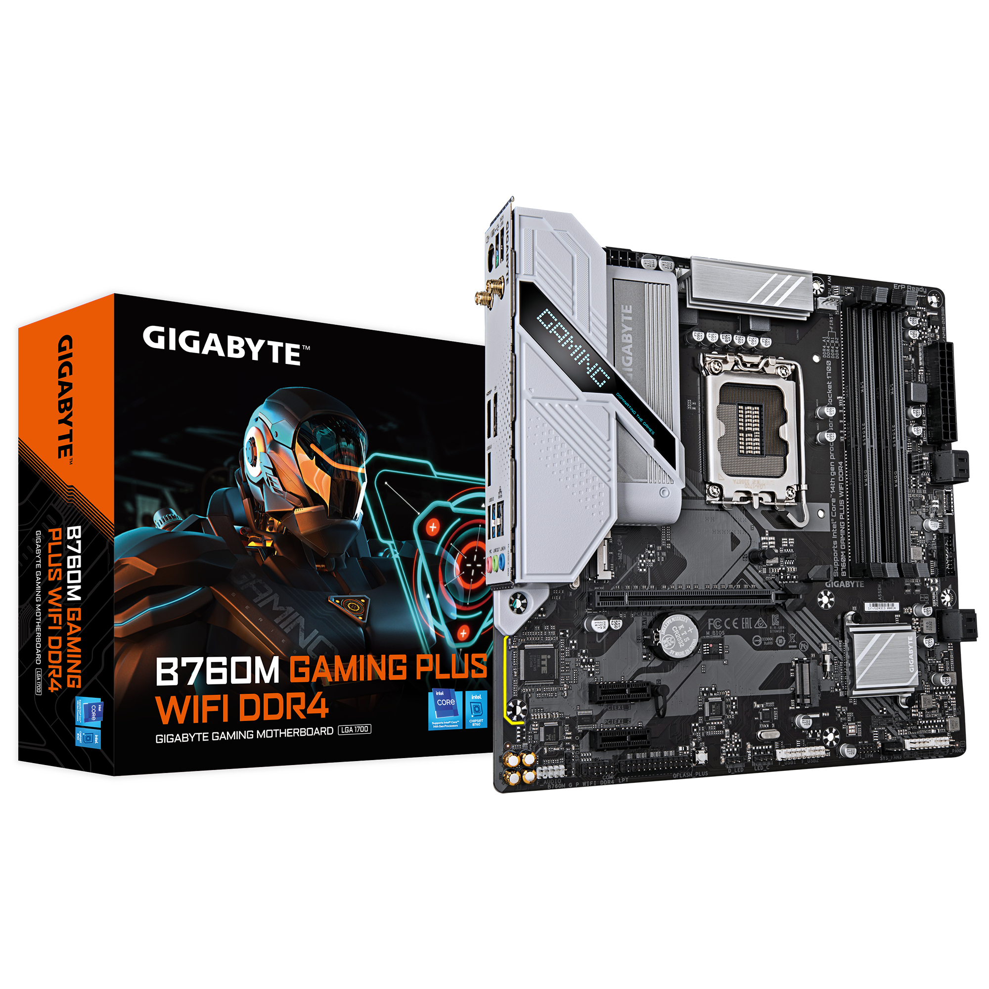 Gigabyte B760M GAMING PLUS WIFI DDR4 - Motherboard - micro ATX - LGA1700-Sockel - B760 Chipsatz - USB-C 3.2 Gen 1, USB 3.2 Gen 1 - Wi-Fi 6, Bluetooth, Gigabit LAN - Onboard-Grafik (CPU erforderlich)