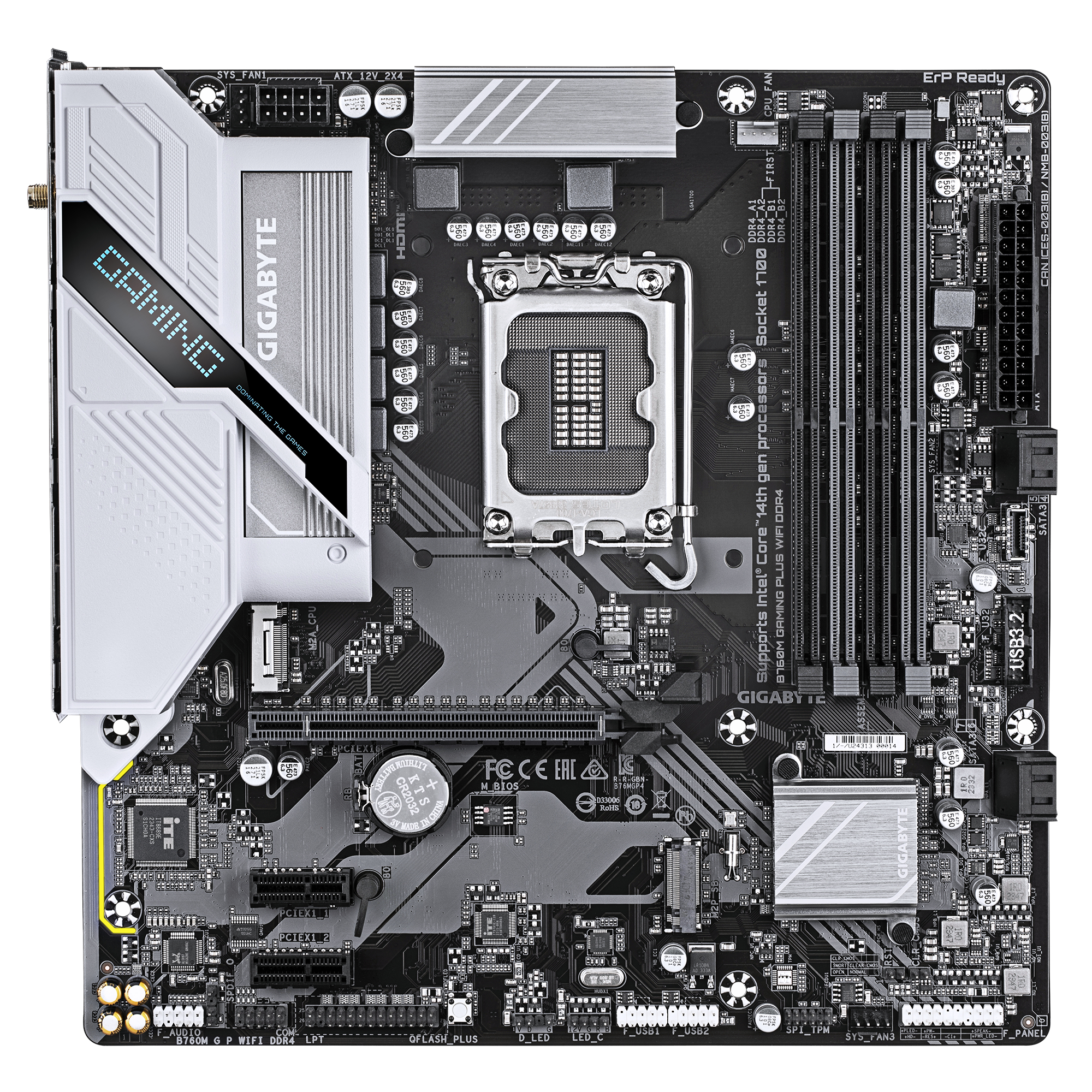 Gigabyte B760M GAMING PLUS WIFI DDR4 - Motherboard - micro ATX - LGA1700-Sockel - B760 Chipsatz - USB-C 3.2 Gen 1, USB 3.2 Gen 1 - Wi-Fi 6, Bluetooth, Gigabit LAN - Onboard-Grafik (CPU erforderlich)