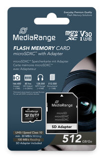 MEDIARANGE SD MicroSD Card Uhs-1 Cl.10 inkl. Adapter - Micro - Secure Digital (SD)