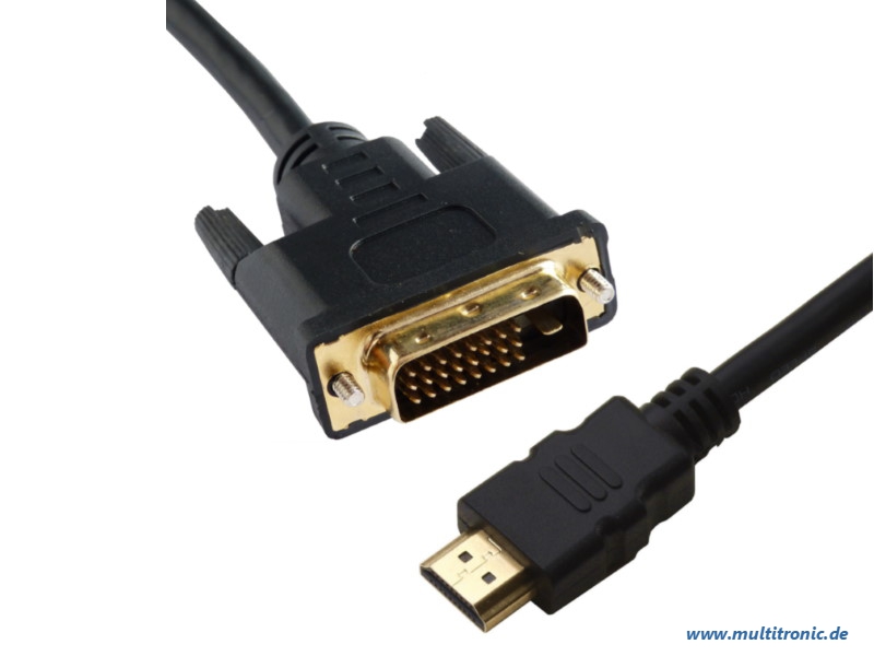 Brackton 4K 3D Basic DVI -> HDMI Kabel 2.0m St/St - Kabel - Digital/Display/Video