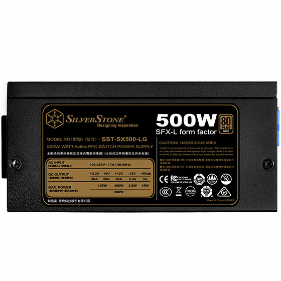 Silverstone SST-SX500-LG V2.1 unidad de fuente de alimentacin 500 W 20+4 pin ATX SFX-L Negro