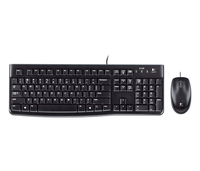 Logitech Desktop MK120 keyboard Mouse included Universal USB QWERTZ German Black