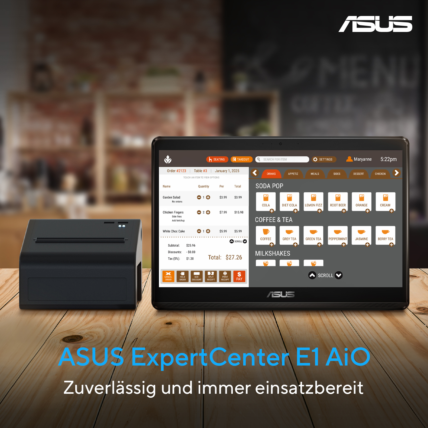 ASUS ExpertCenter E1 All-in-One PC N4500 4GB/128GB W11 Pro E1600WKAT-BMR106X