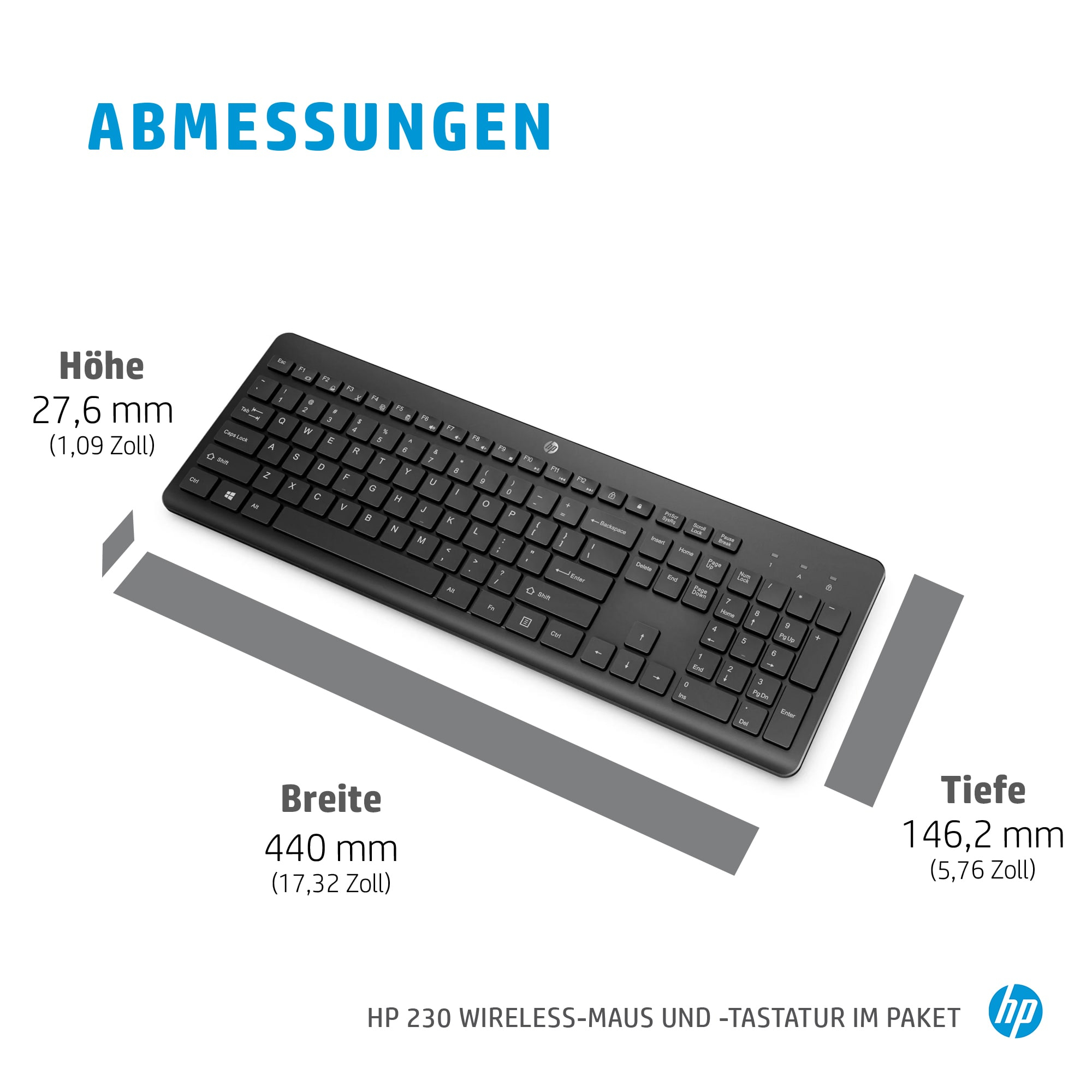 HP Combo tastiera e mouse wireless 230