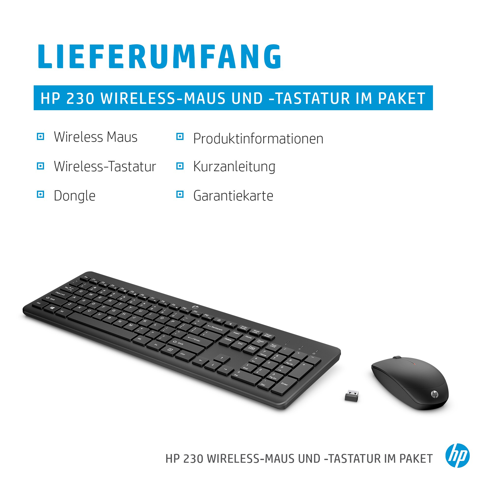 HP Combo tastiera e mouse wireless 230