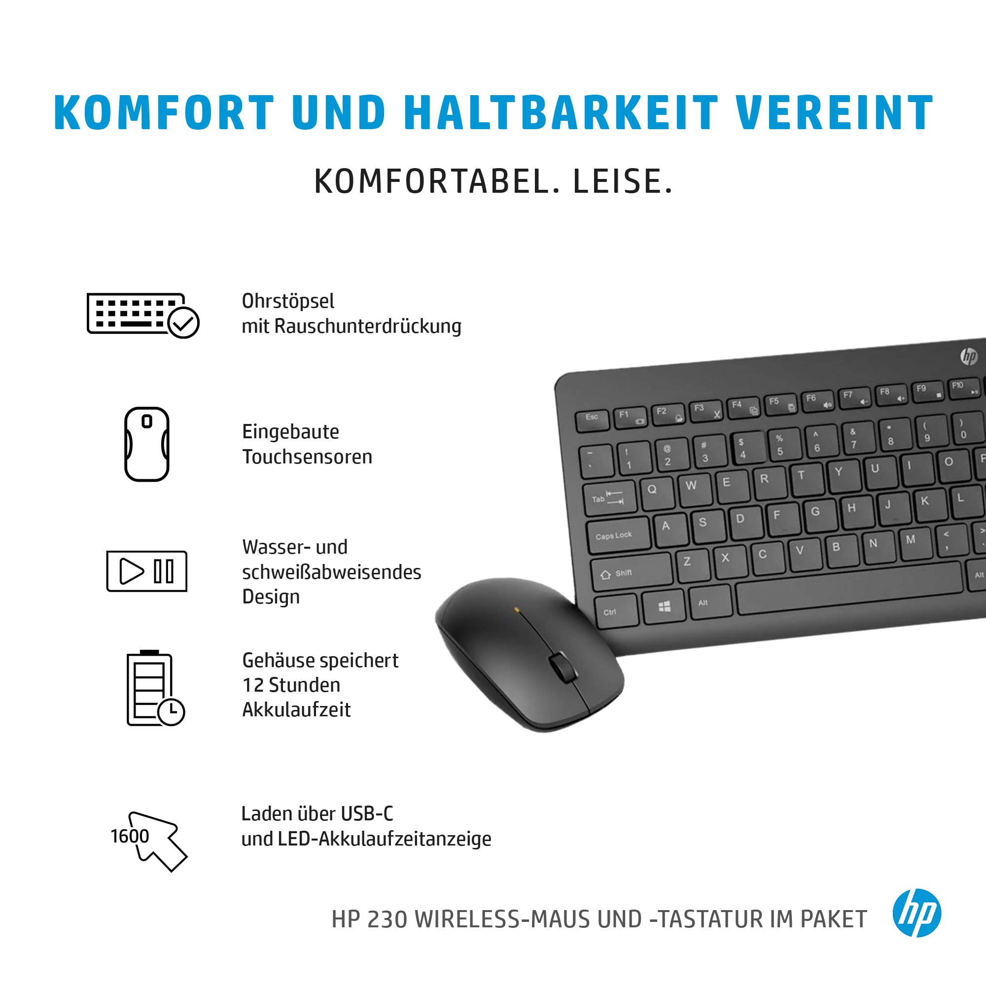 HP Combo tastiera e mouse wireless 230