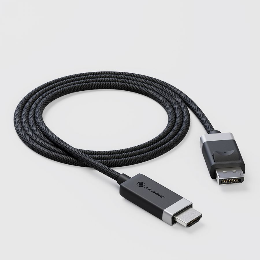 ALOGIC FUDPHD2-SGR cble vido et adaptateur 2 m DisplayPort HDMI Noir, Gris