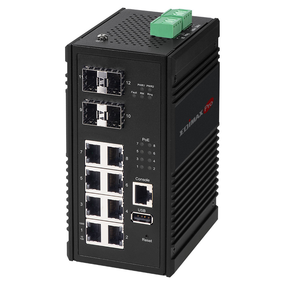 Edimax IGS-5408P commutateur rseau Gr Gigabit Ethernet (10/100/1000) Connexion Ethernet, supportant lalimentation via ce port (PoE) Noir