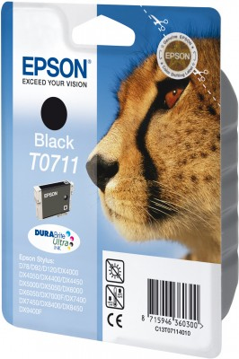 Epson Cheetah Singlepack Black T0711 DURABrite Ultra Ink